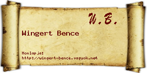 Wingert Bence névjegykártya